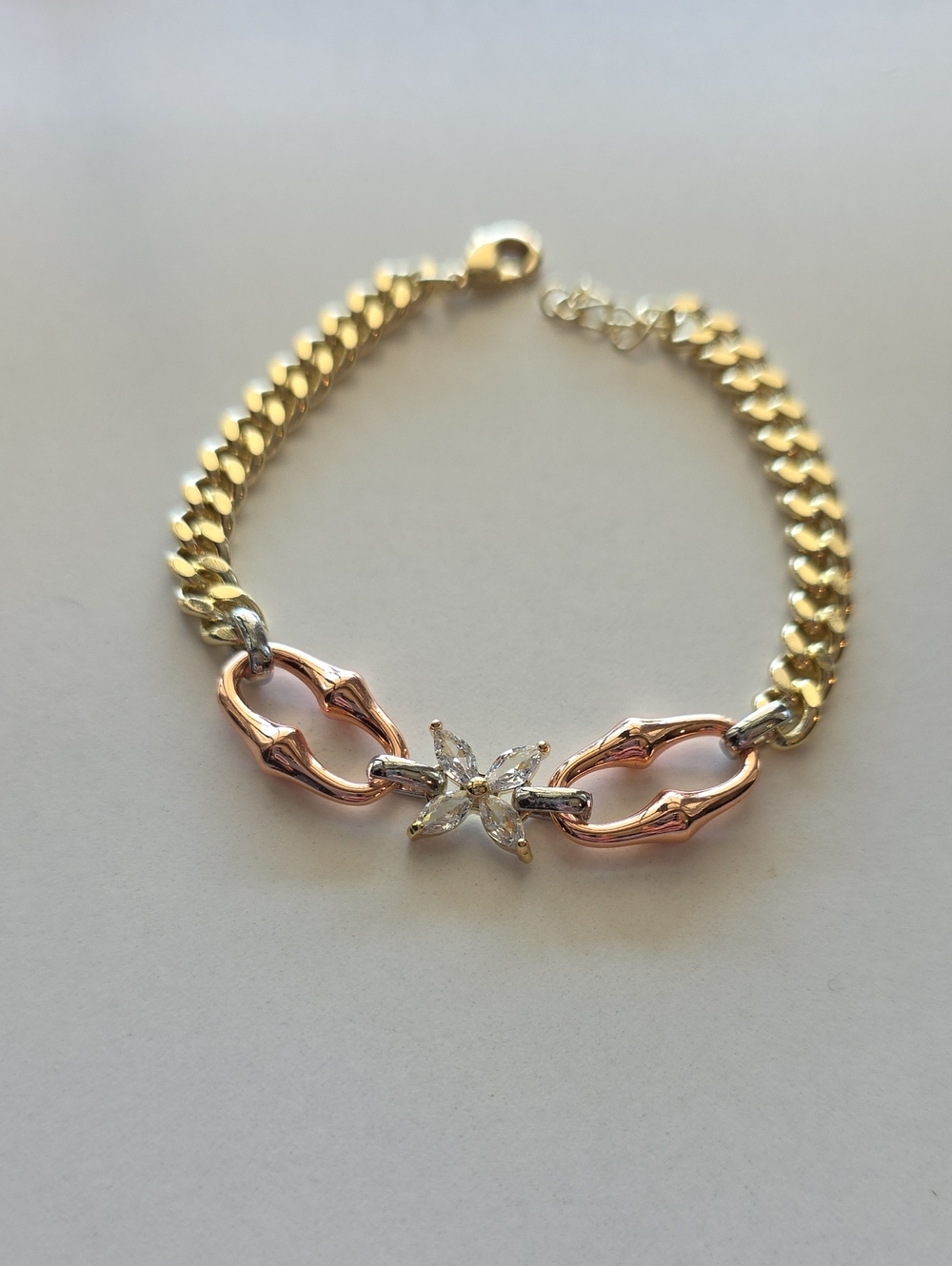 Women's Tri-Tone Star Link Bracelet